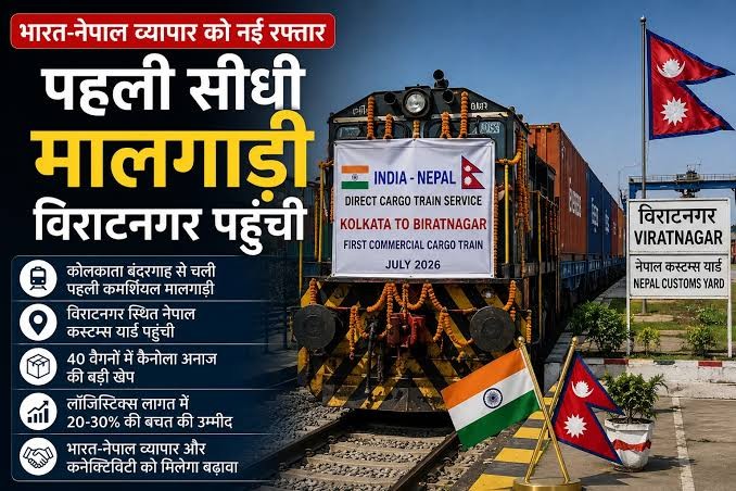 First Direct Commercial Freight Train from Kolkata Port to Biratnagar, Nepal